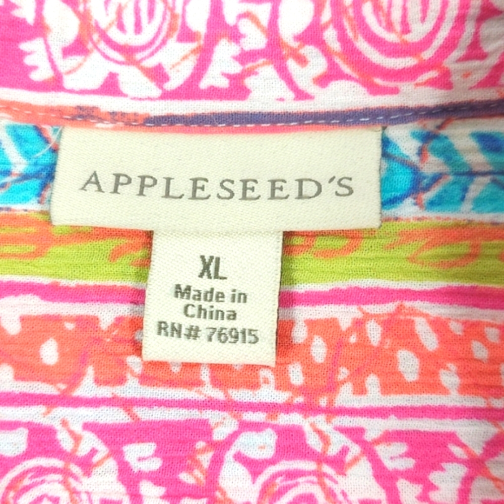 Appleseed’s Multicolor Button-Down Crinkked Long … - image 3